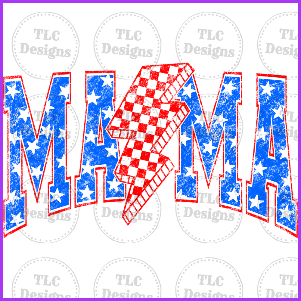 4Th Of July Mama Full Color Transfers