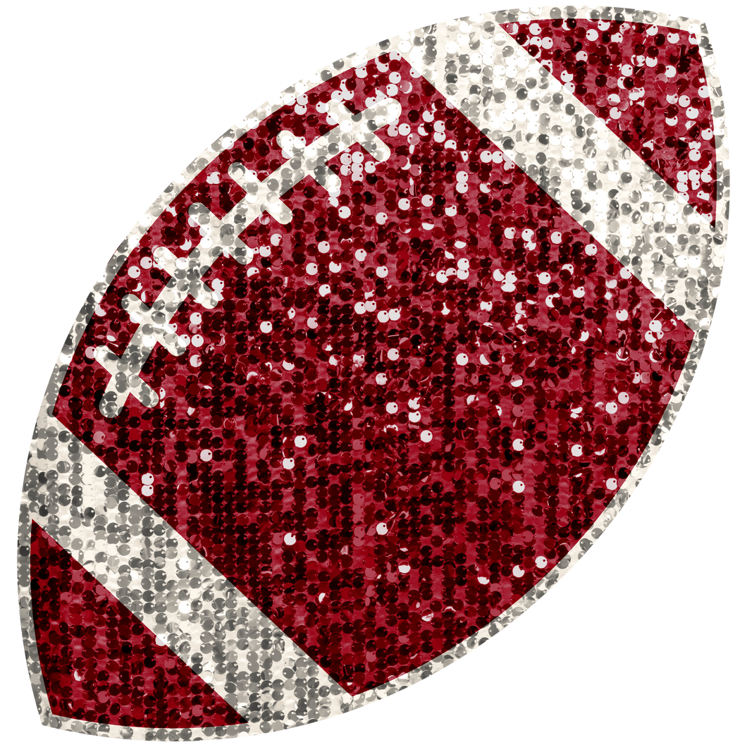 Maroon Faux Glitter Football - 4 Inches