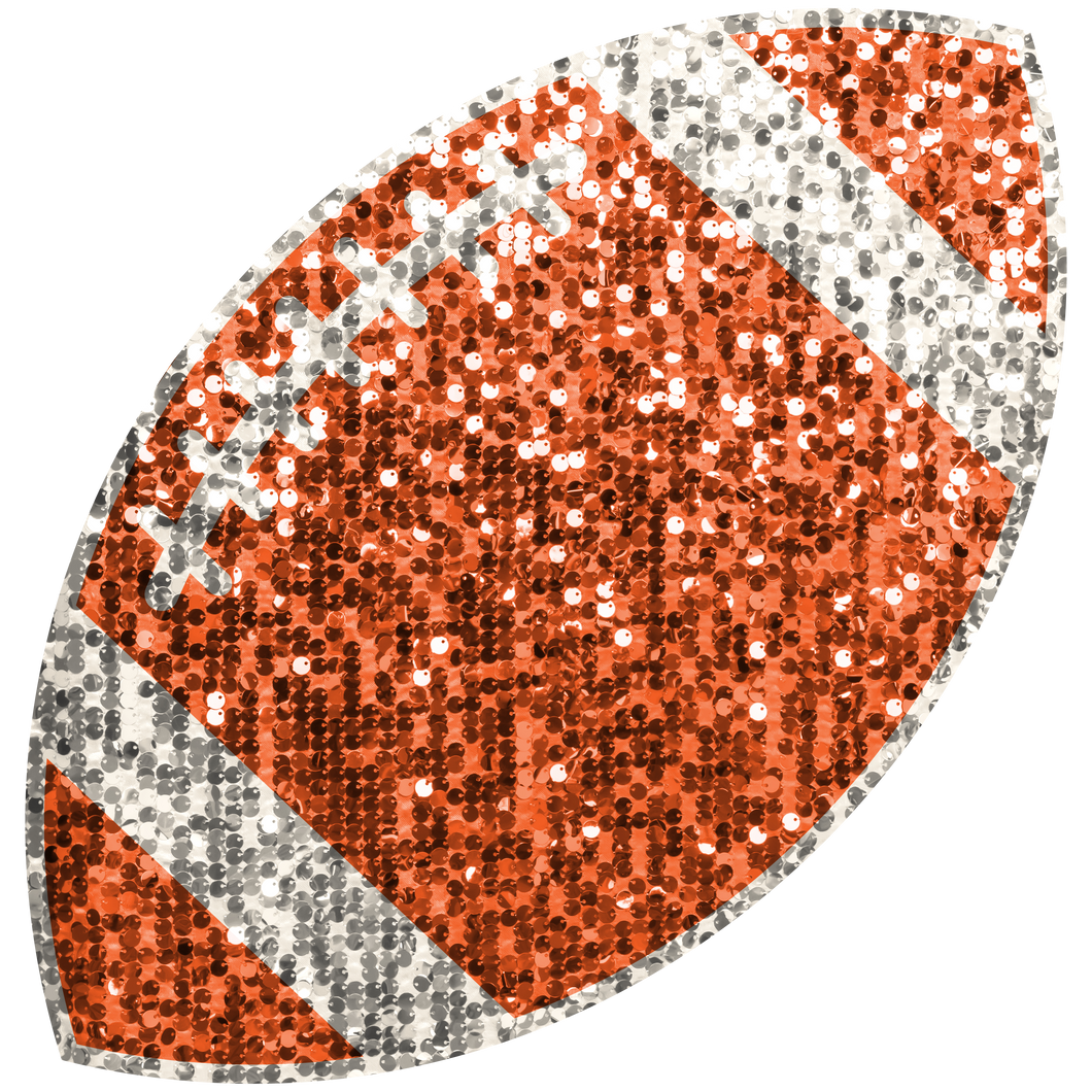 Orange Faux Glitter Football - 4 Inches