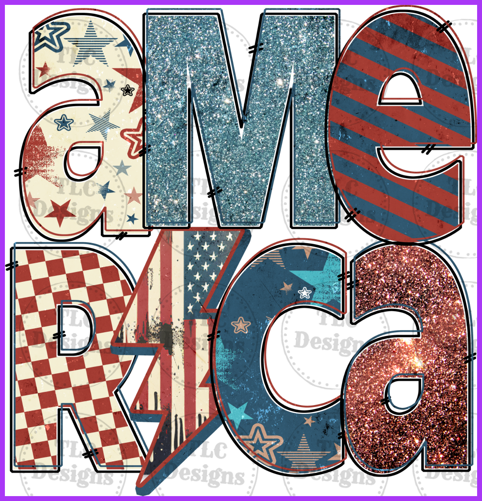 America 4Th Of July Full Color Transfers