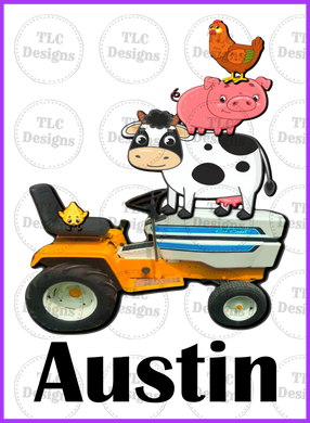 Austin Tractor With Farm Animals Full Color Transfers