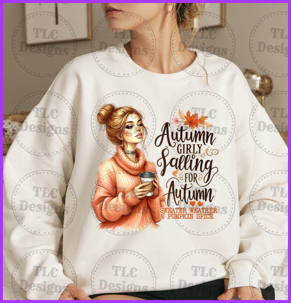 Autumn Girly Falling Full Color Transfers