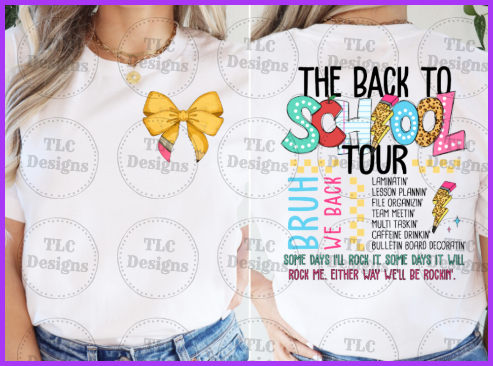 Back To School Tour With Free Pencil Bow Pocket Full Color Transfers