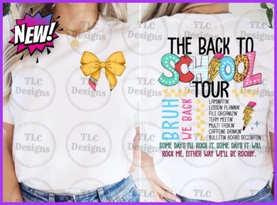 Back To School Tour With Free Pencil Bow Pocket Full Color Transfers