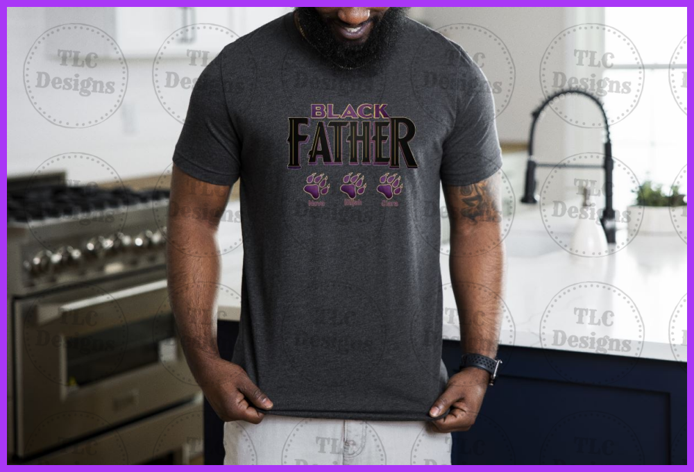 Black Father Panter Full Color Transfers