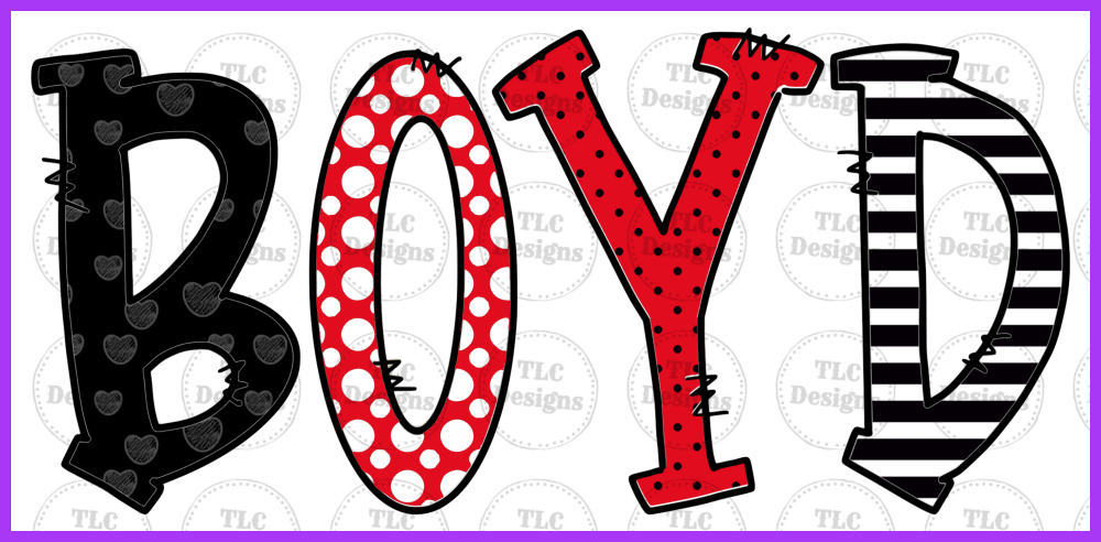 Boyd Doodle Letters Full Color Transfers