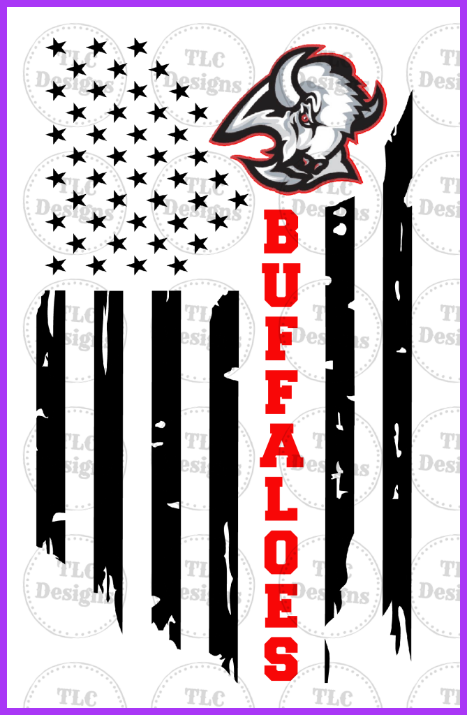 Buffaloes Wrestling Flag Full Color Transfers
