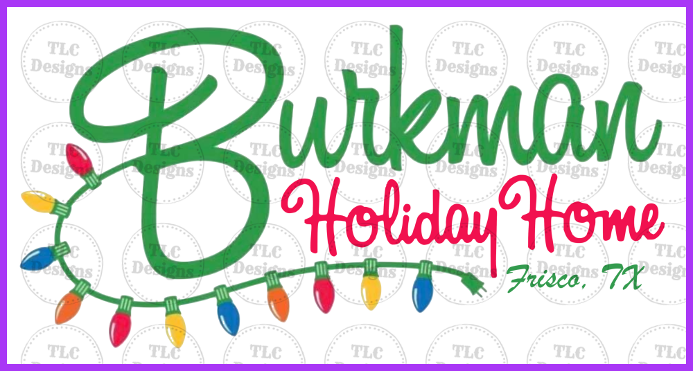 Burkman Holiday Home Full Color Transfers