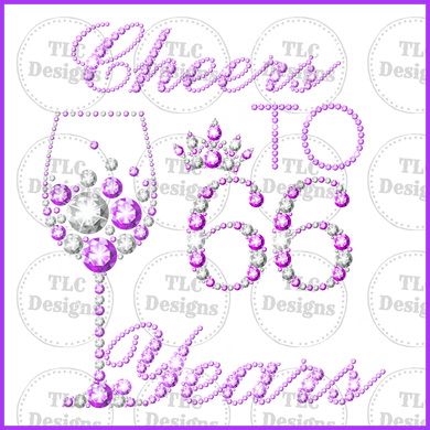 Cheers To 66 Years Full Color Transfers