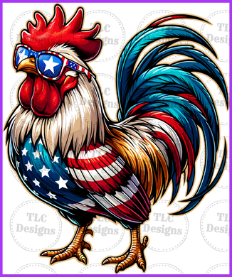 Chicken American Flag 4Th Of July Full Color Transfers