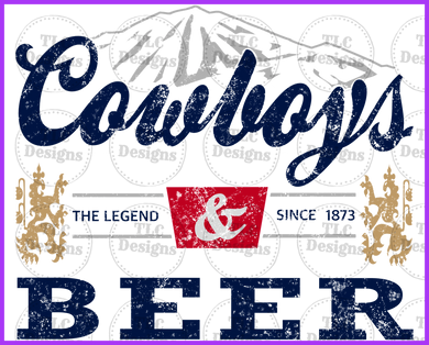 Cowboys And Beer Full Color Transfers