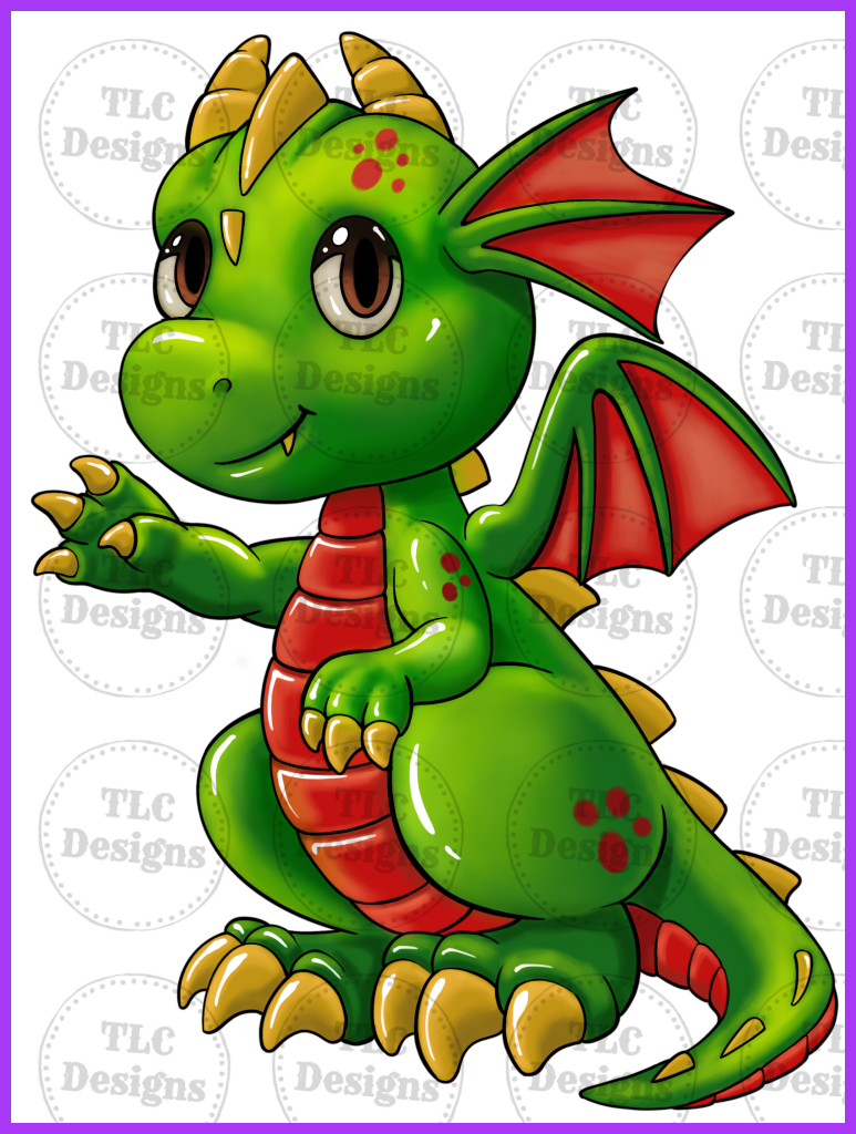 Cute Dragon Full Color Transfers