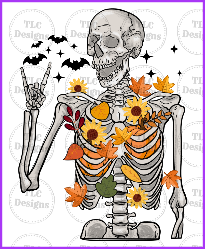 Delano The Fall Skeleton Full Color Transfers