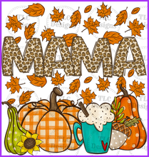 Load image into Gallery viewer, Fall Family Name Mama Full Color Transfers
