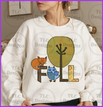 Load image into Gallery viewer, Fall Fox And Owl Blue Full Color Transfers
