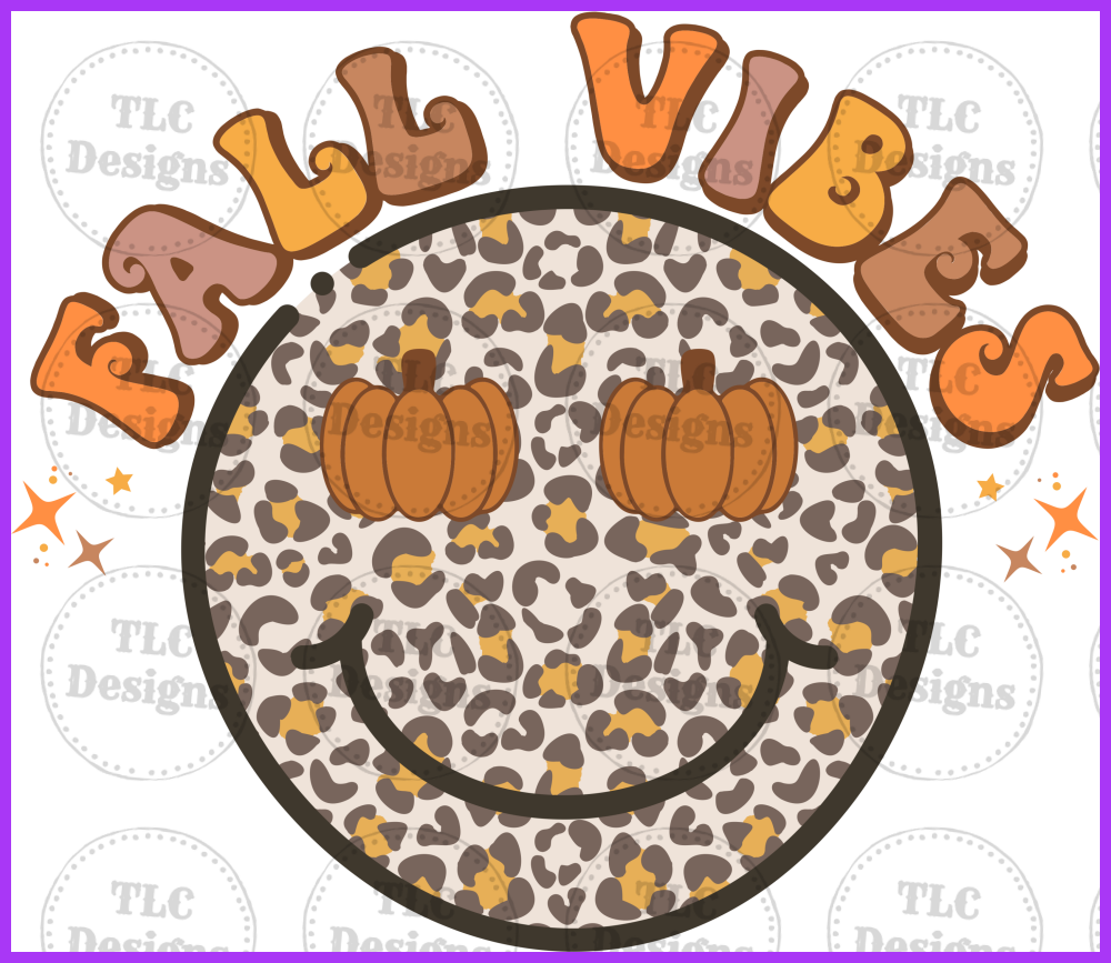 Fall Vibes Smiley Face Full Color Transfers