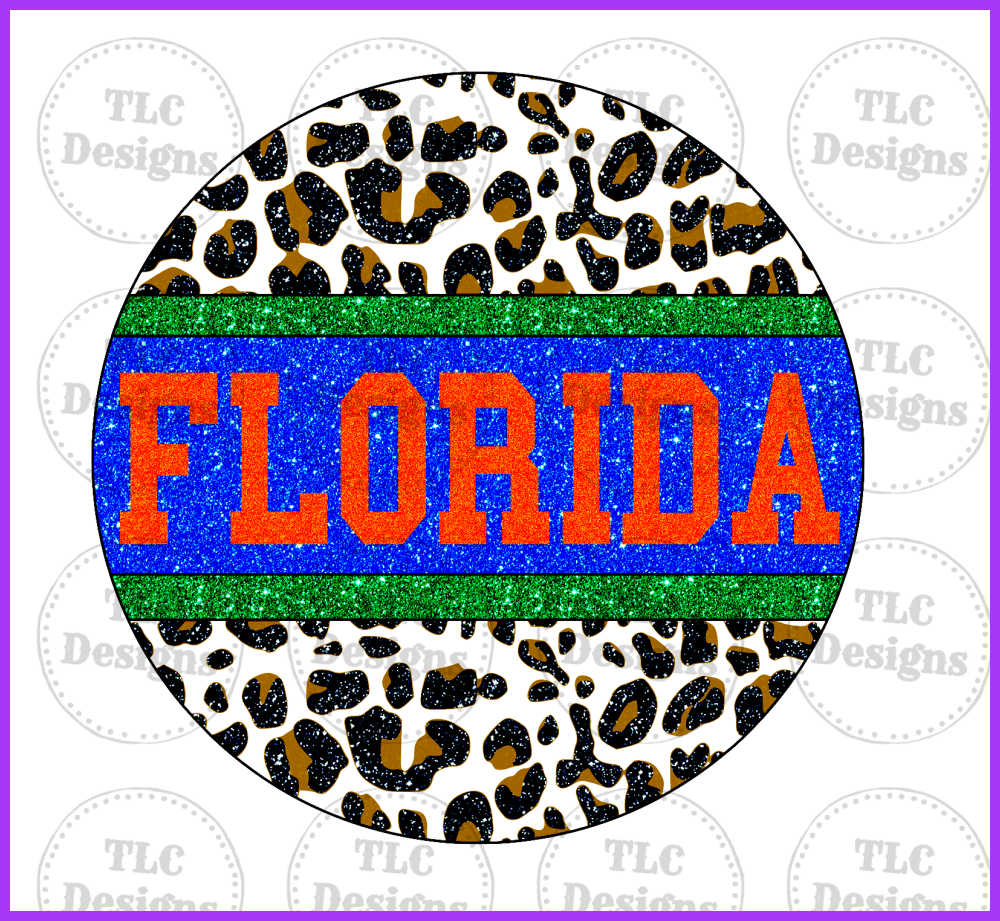 Glitter Florida Gators. Full Color Transfers