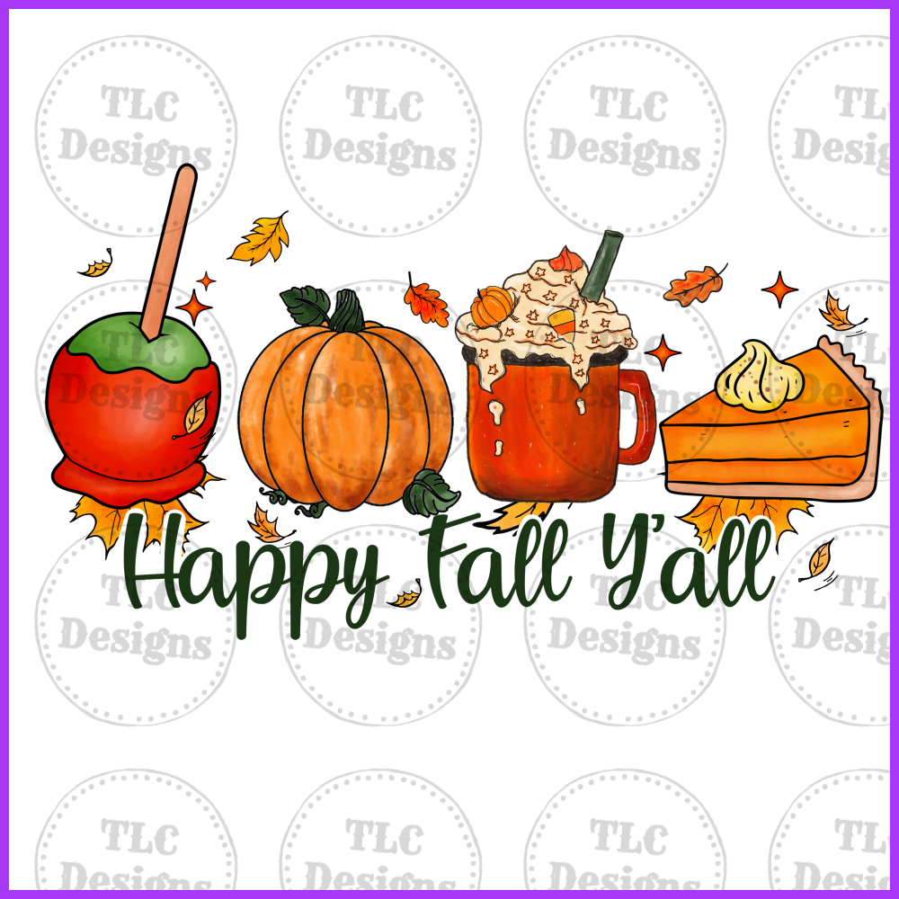 Happy Fall Yall Full Color Transfers