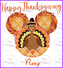 Load image into Gallery viewer, Happy Thanksgiving Mickey/Turkey Full Color Transfers
