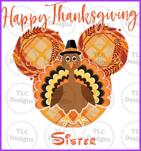 Load image into Gallery viewer, Happy Thanksgiving Mickey/Turkey Full Color Transfers
