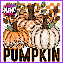 Load image into Gallery viewer, Hey Pumpkin Checkered Full Color Transfers
