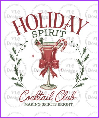 Holiday Spirit Cocktail Club Full Color Transfers