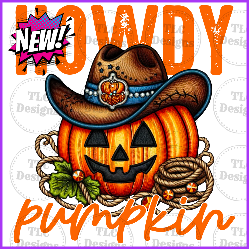 Howdy Pumpkin Western Full Color Transfers