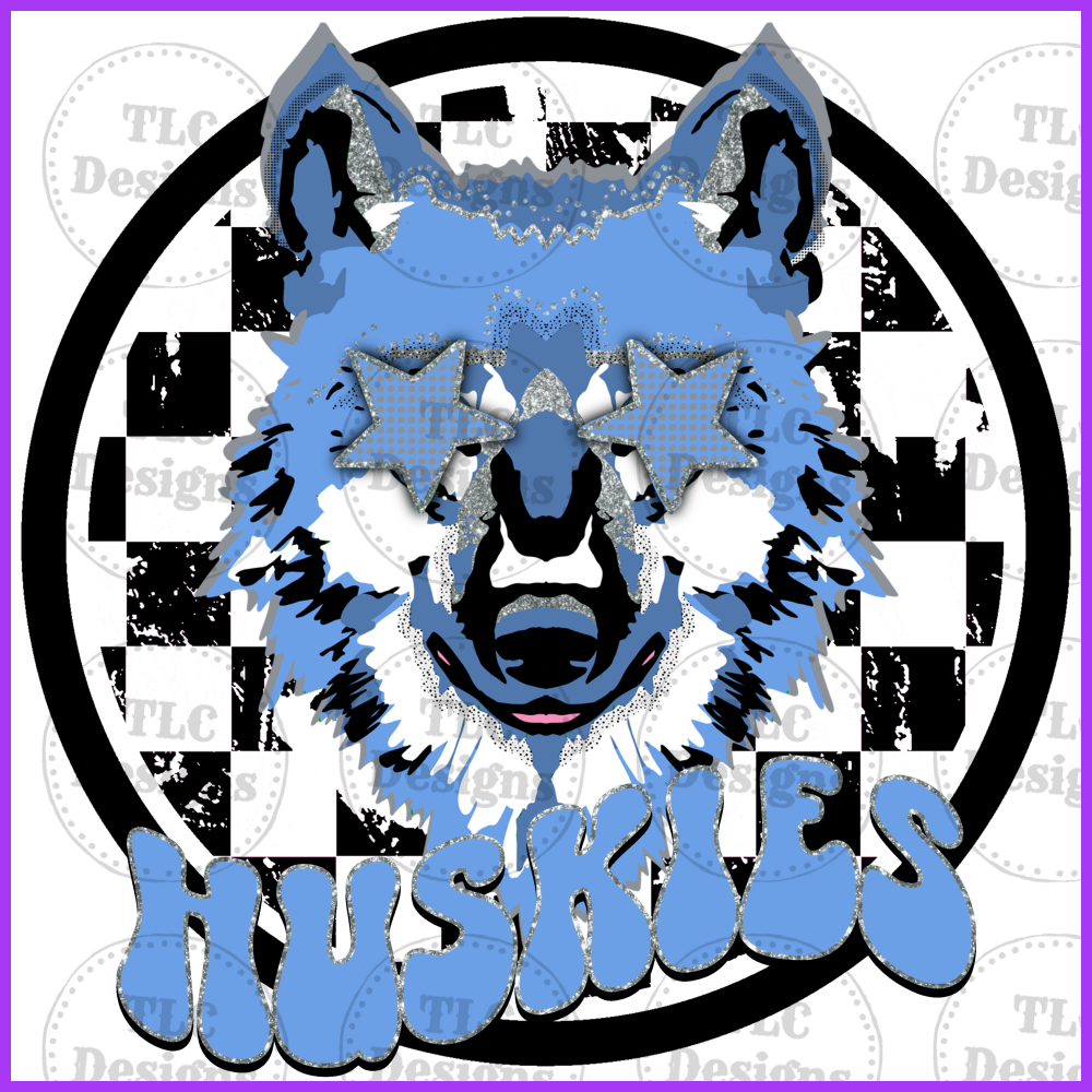 Huskies Carolina Blue And Black Full Color Transfers