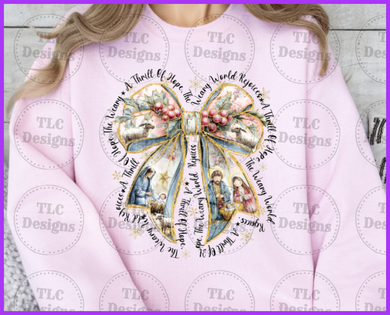 Jesus Christmas Coquette Bow Full Color Transfers