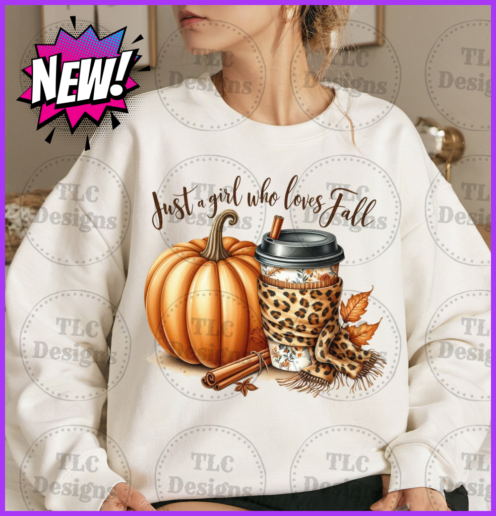 Just A Girl Who Loves Fall Full Color Transfers