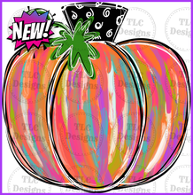 Load image into Gallery viewer, Painted Pumpkin Bright Colors Full Color Transfers
