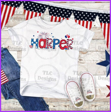 Patriotic Letters Full Color Transfers