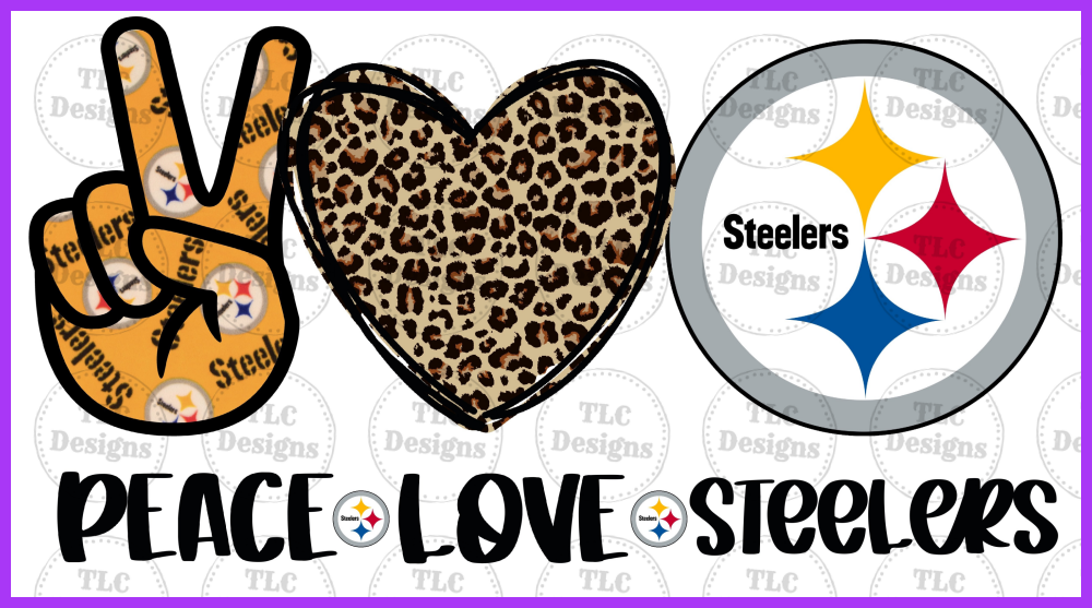 Peace Love Steelers Full Color Transfers