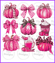 Load image into Gallery viewer, Pink Pumpkin Coquette Full Color Transfers
