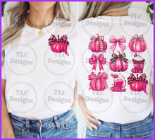 Load image into Gallery viewer, Pink Pumpkin Coquette Full Color Transfers
