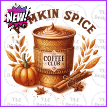 Load image into Gallery viewer, Pumpkin Spice Coffee Club Full Color Transfers
