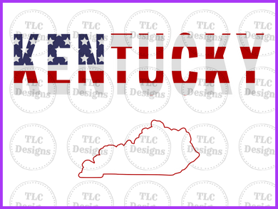 Red White And Blue Kentucky Full Color Transfers