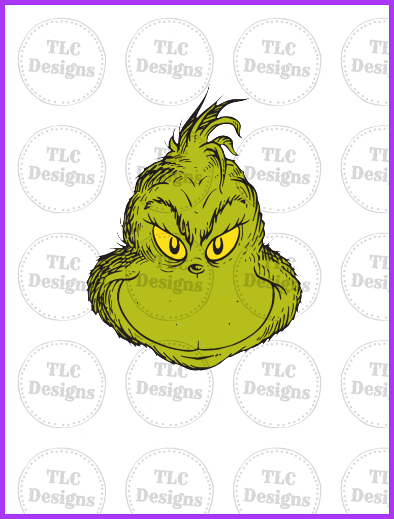 Resting Grinch Face 1 Full Color Transfers