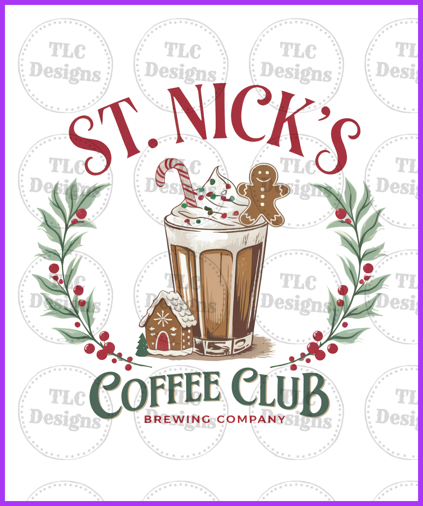 St. Nick’s Coffee Club Full Color Transfers