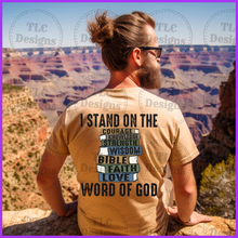 Load image into Gallery viewer, Stand On The Word Of God- Mens Designs Full Color Transfers
