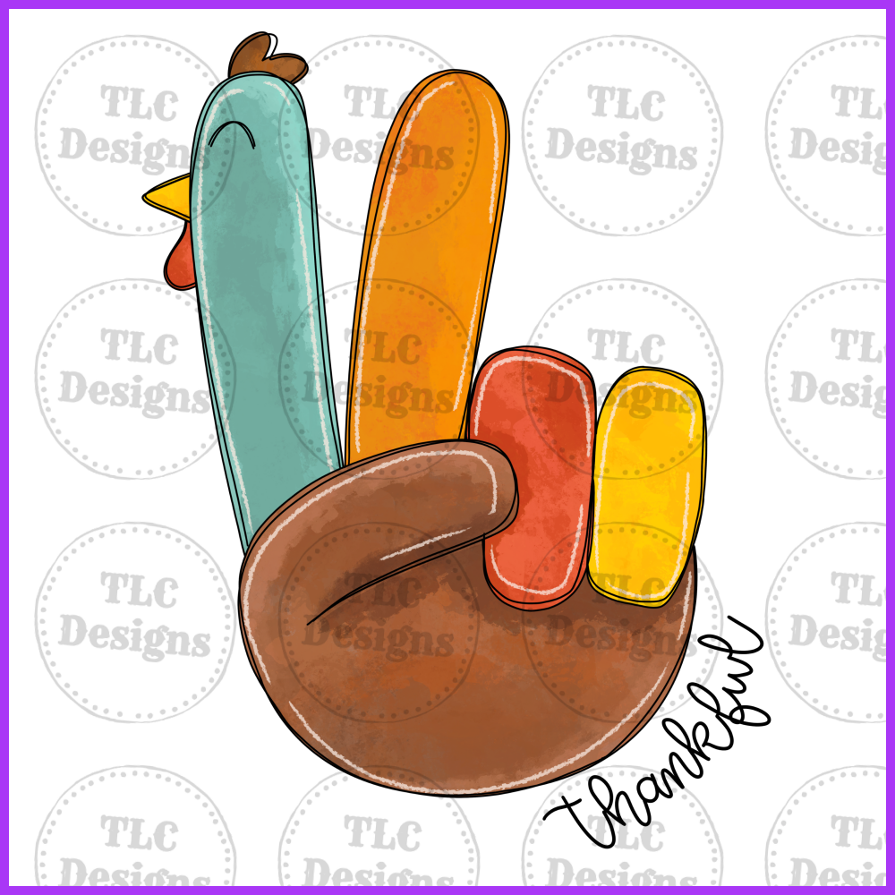 Thankful Peace Turkey Full Color Transfers