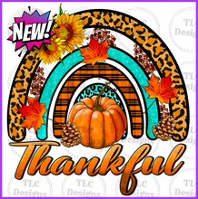 Load image into Gallery viewer, Thankful Pumpkin Rainbow Full Color Transfers
