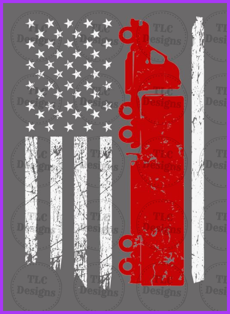 Truckers Flag Full Color Transfers