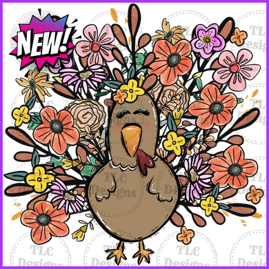 Turkey With Flowers Full Color Transfers