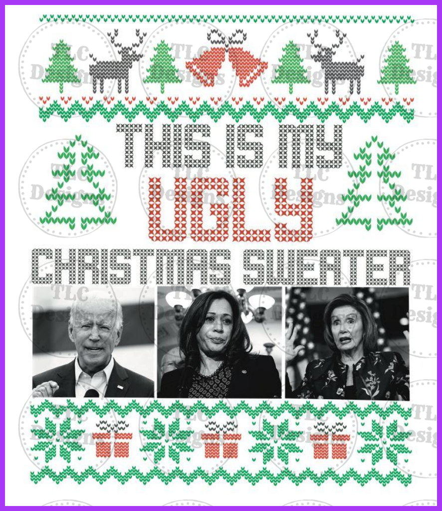 Ugly Christmas Sweater Full Color Transfers