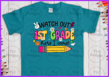 Load image into Gallery viewer, Watch Out Bright Colors- 1St Grade Full Color Transfers
