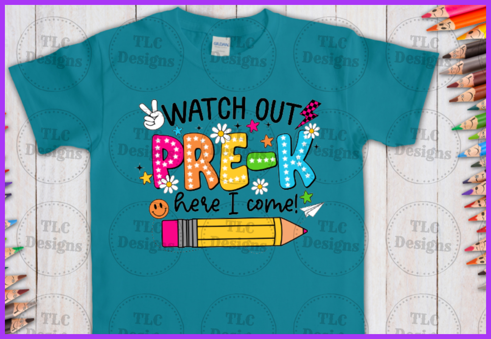 Watch Out Bright Colors- Pre K Full Color Transfers