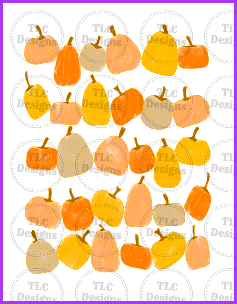 Watercolor Pumpkins Full Color Transfers