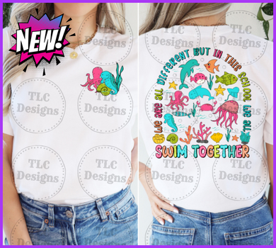 We All Swim Together With Free Pocket Full Color Transfers